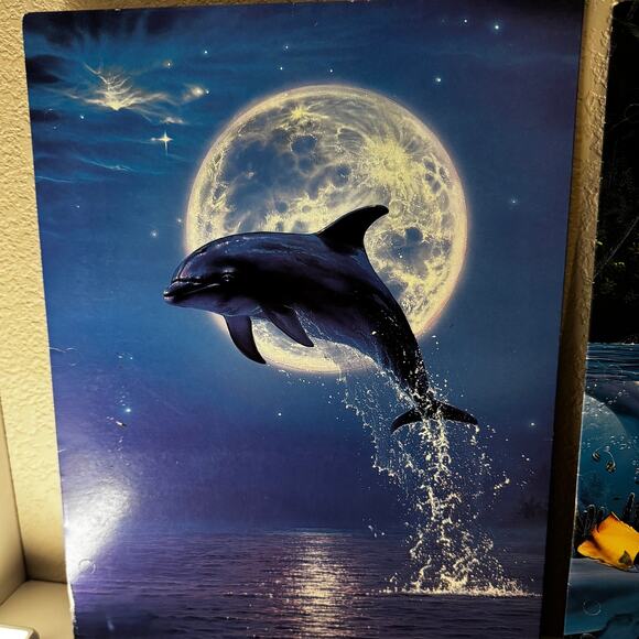 Christian Riese Lassen Dolphin Art Folder Lot – Set (2) – Vintage 90s Stationery - Picture 4 of 7